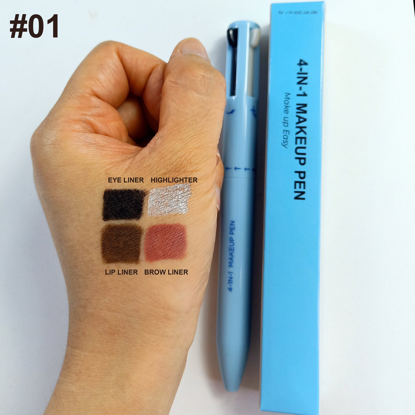 Makeup Pen 4 Refills 4 Colors Eyebrow Eyeliner Lipliner Highlighter Pencil