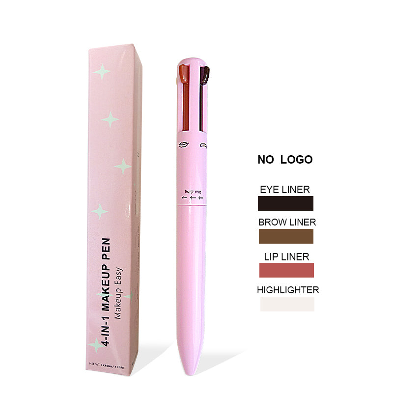 Makeup Pen 4 Refills 4 Colors Eyebrow Eyeliner Lipliner Highlighter Pencil