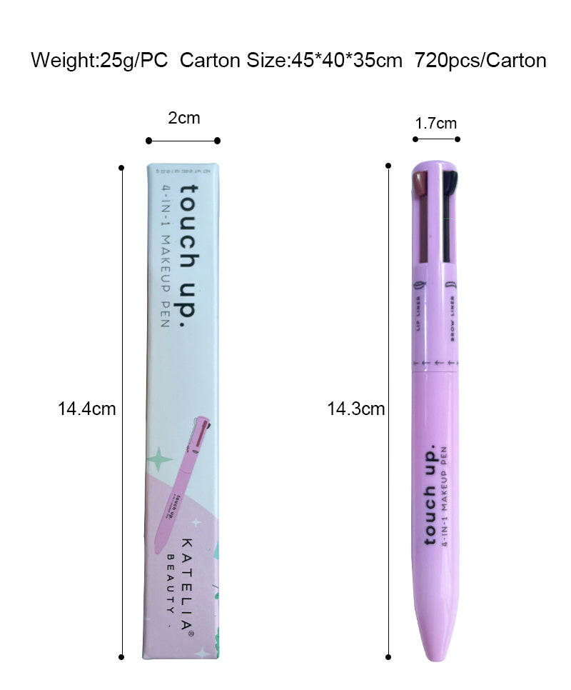 Makeup Pen 4 Refills 4 Colors Eyebrow Eyeliner Lipliner Highlighter Pencil