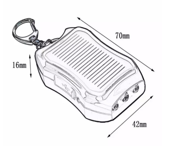 Mini Solar Power Bank Key Chain with Led