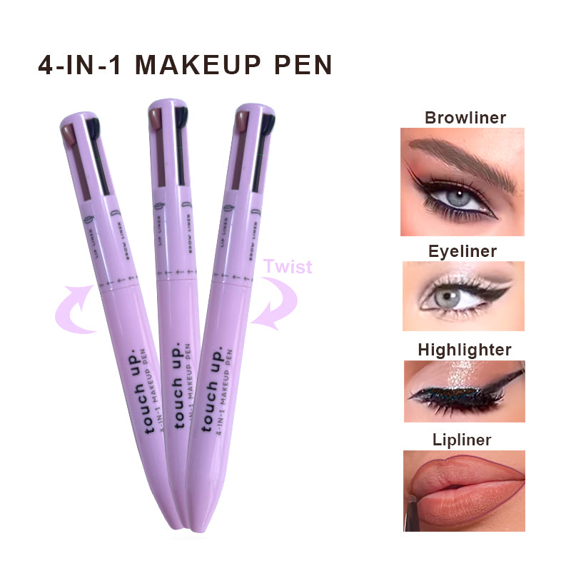 Makeup Pen 4 Refills 4 Colors Eyebrow Eyeliner Lipliner Highlighter Pencil