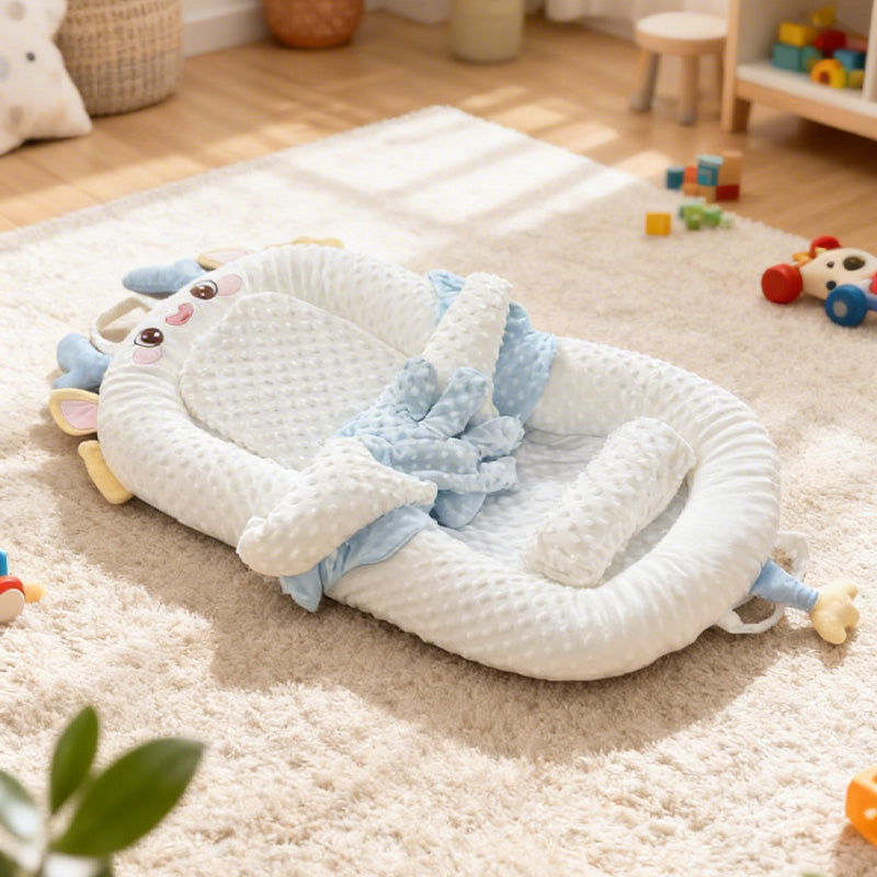 Breathable Pure Cotton Baby Lounger & Portable Nest