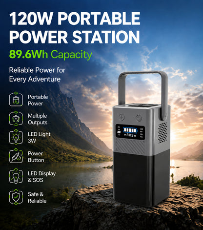 Potable Solar Power Bank with AC Outlet for Camping and Travel