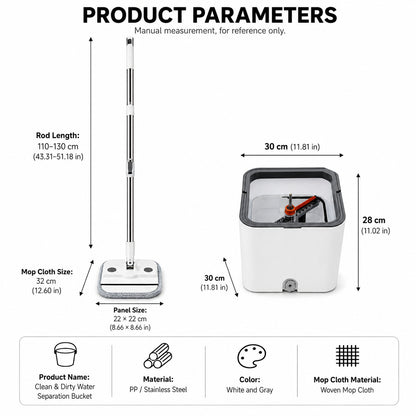 Clean & Dirty Water Separation Spin Mop and Bucket Set
