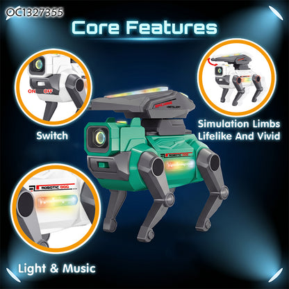 B/O Interactive Electric Mechanical Robot Dog Toy for Children with Light Music