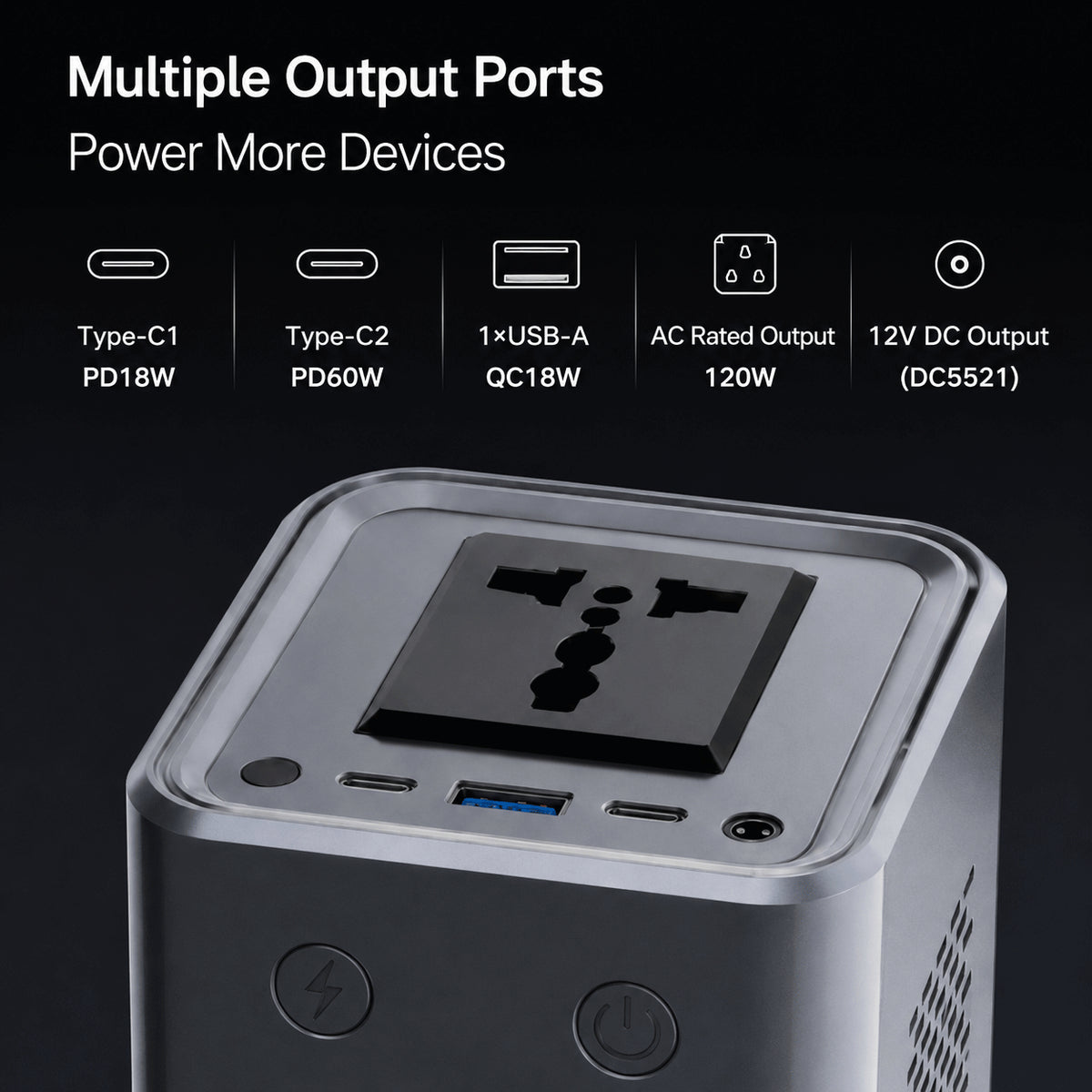 Potable Solar Power Bank with AC Outlet for Camping and Travel