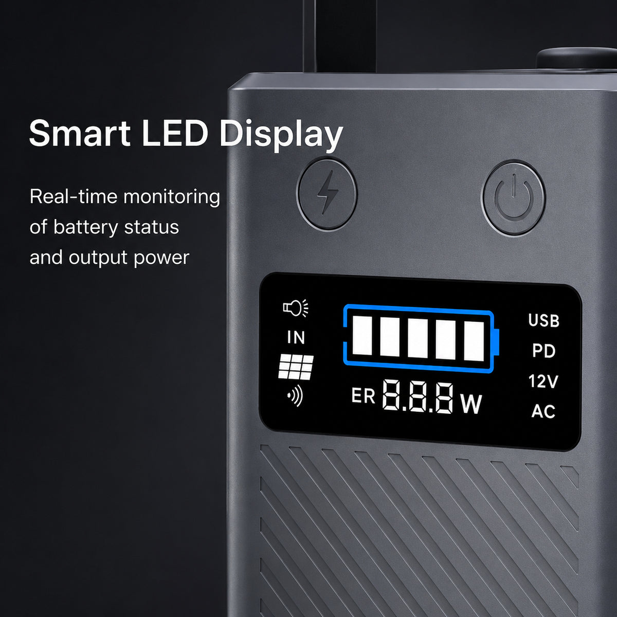Potable Solar Power Bank with AC Outlet for Camping and Travel