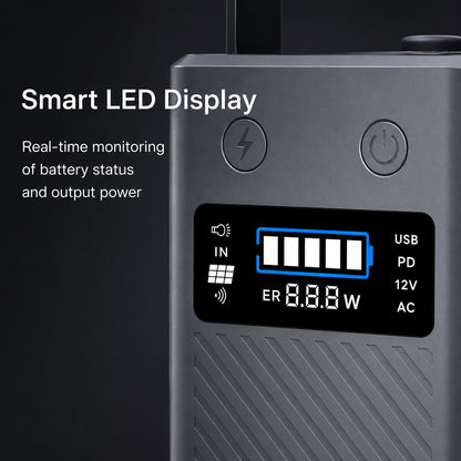 Potable Solar Power Bank with AC Outlet for Camping and Travel