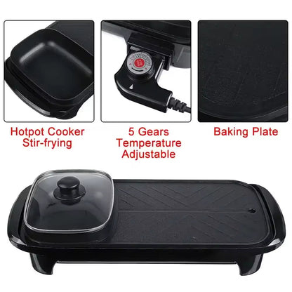 Multifunctional Barbecue Non Stick Coating Pan New Model Electric Hot Pot Grill Pan kebab BBQ