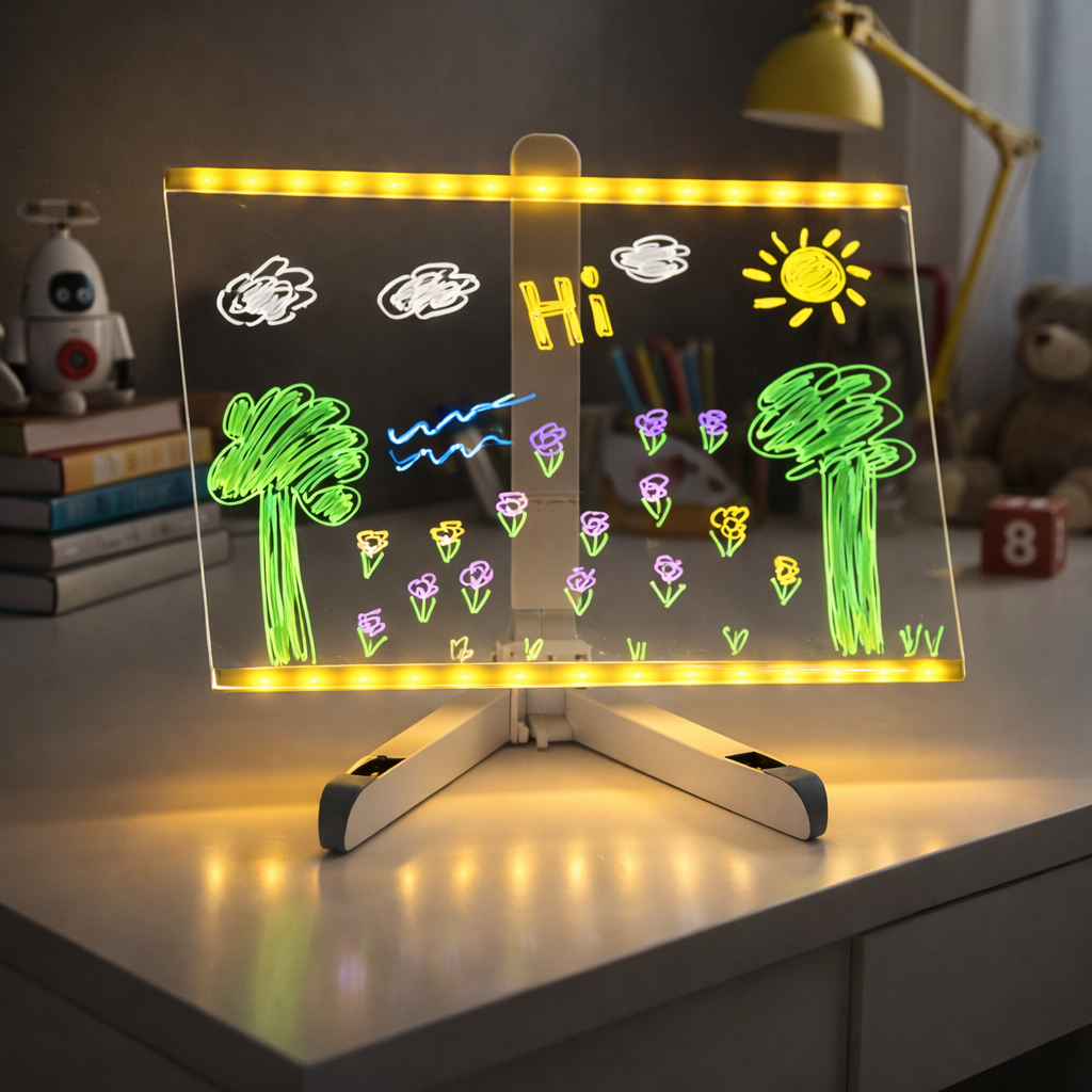LED Light-Up Acrylic Drawing & Message Board for Kids