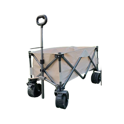 Collapsible Wagon Cart - 380LBS Folding Beach Utility Wagon, Portable Grocery & Transport Cart for Beach, Camping, Garden, Shopping, Transport