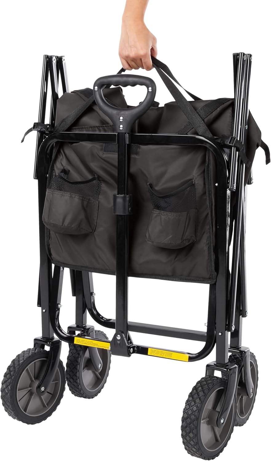 Collapsible Wagon Cart - 380LBS Folding Beach Utility Wagon, Portable Grocery & Transport Cart for Beach, Camping, Garden, Shopping, Transport