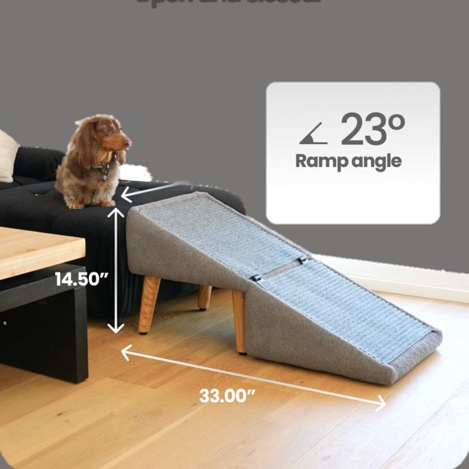 Foldable Dog Ramp Ottoman – Stylish Pet Step for Sofa & Bed