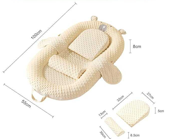 Breathable Pure Cotton Baby Lounger & Portable Nest