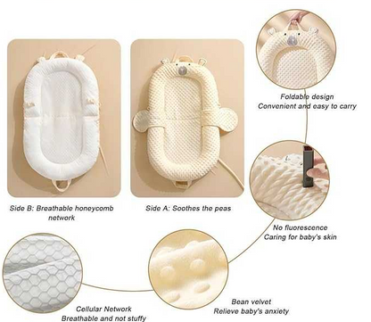 Breathable Pure Cotton Baby Lounger & Portable Nest