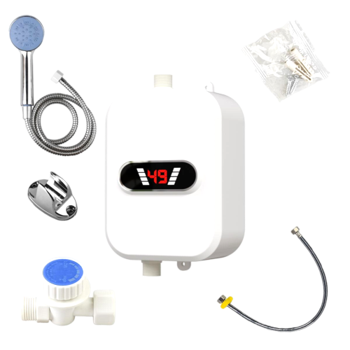 Mini tankless electric hot water heater for bathroom and kitchen